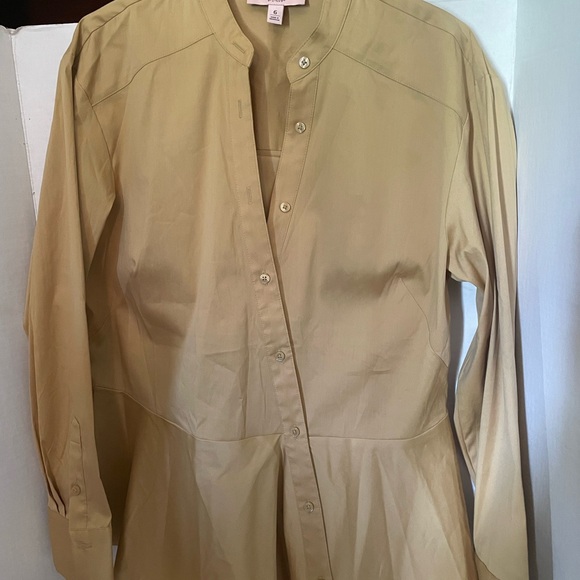 Chico’s Black Label Peplum Blouse, Harvest Gold - Picture 9 of 13